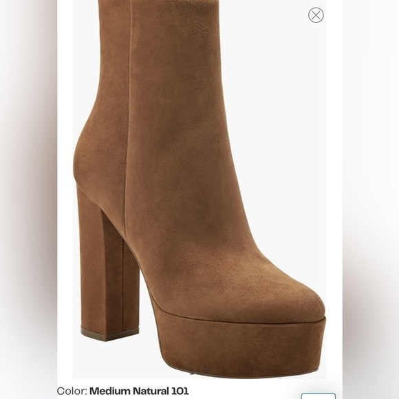 MARC FISHER NWOB LTD CALED PLATFORM BOOTS Tan Size 11 - Picture 1 of 7